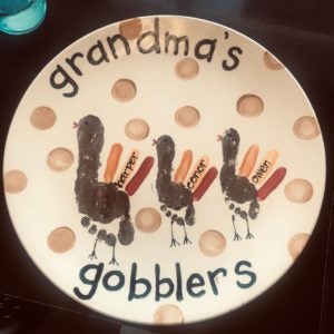 Grandma's Gobblers handprint platter